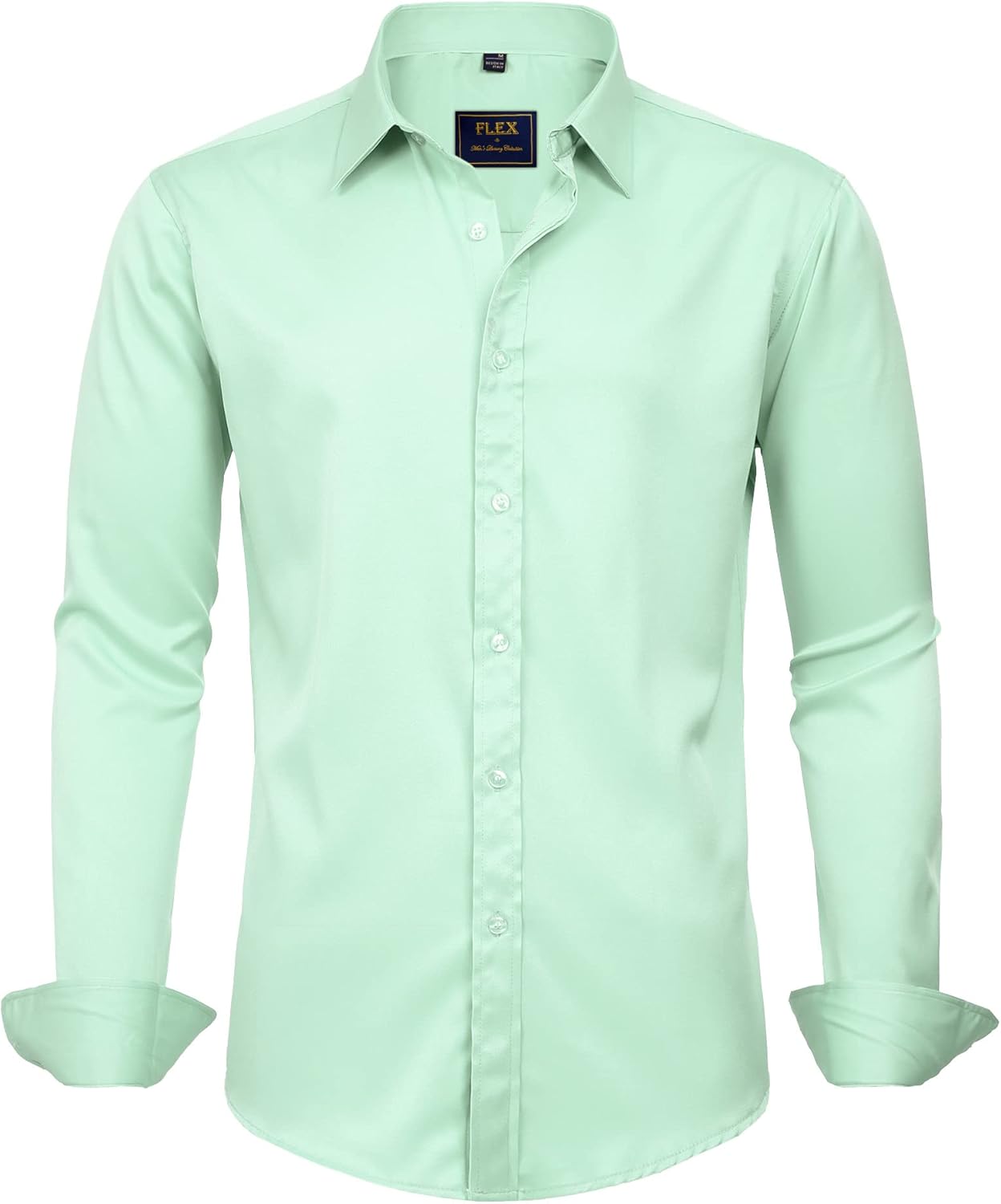 J.VER Men's Dress Shirts Solid Long Sleeve Stretch Wrinkle-Free Formal Shirt Business Casual Button Down Shirts
