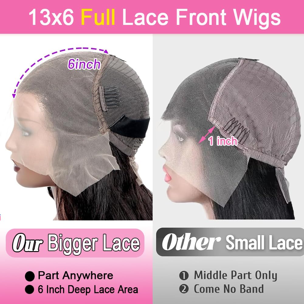 13x6 Body Wave Lace Front Wigs Human Hair Pre Plucked 180 Density HD Transparent Lace Frontal Wigs Human Hair for Women Glueless Wigs Human Hair with Baby Hair 26Inch