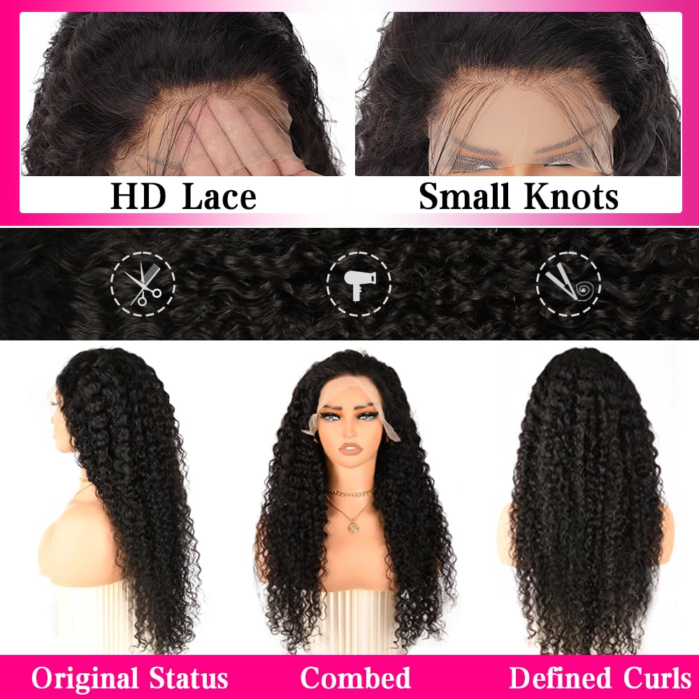 30 Inch Deep Wave Lace Front Wig – 13x6 HD Transparent, 200% Density Human Hair, Pre-Plucked Glueless Water Wave Wig