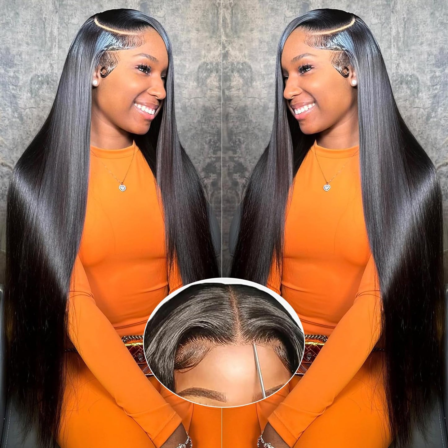 30 Inch 5x5 HD Lace Closure Wigs Human Hair 220 Density Wear and Go Glueless Wigs Human Hair Pre Plucked Pre Cut with Baby Hair Bleached Knots 12A Ready to Wear Straight Wigs for Beginners