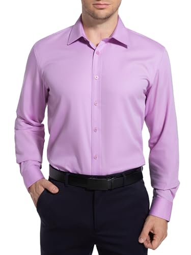 Men’s Dress Shirt Stretch Stain Shield Button Down Shirt Long Sleeve Button Up Shirt