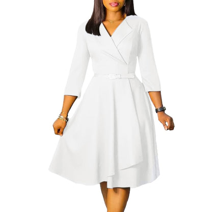 3/4 Sleeve Casual Swing Flared