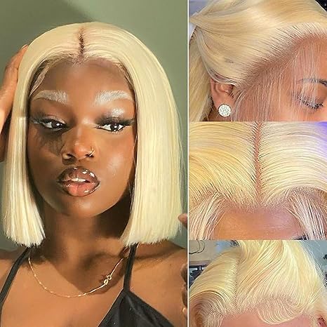Wear and Go Glueless Bob Wig Human Hair Pre Plucked Pre Cut 180% Density 5x5 HD Transparent Lace Front Wigs Human Hair for Black Women Short Straight Bob Wigs No Glue Lace Closure Wigs 10 Inch