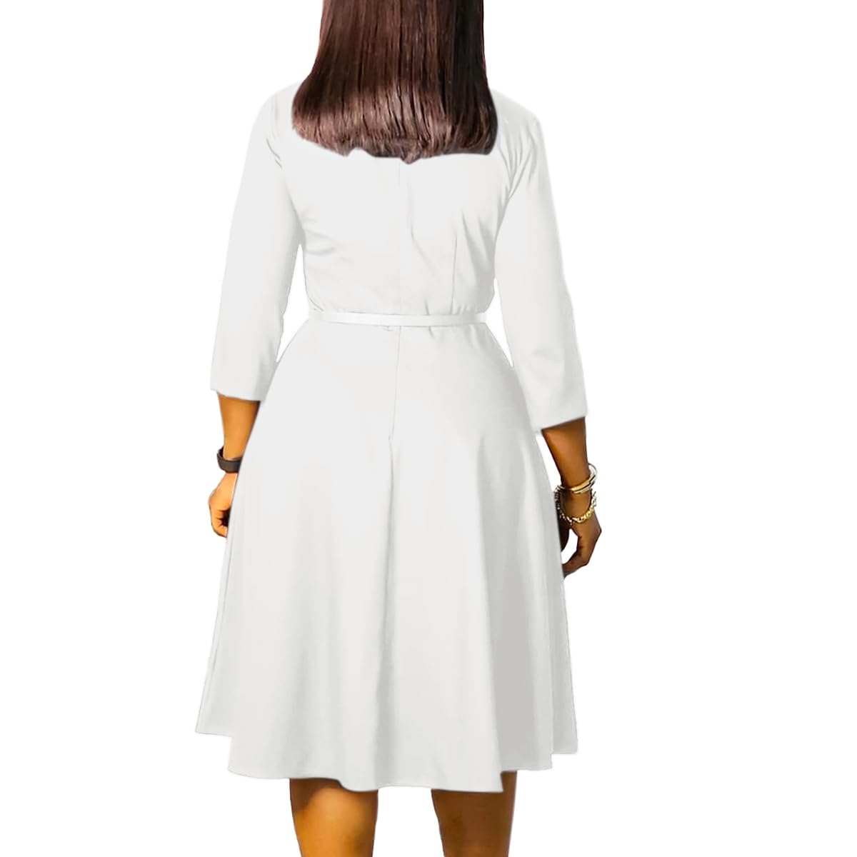 3/4 Sleeve Casual Swing Flared