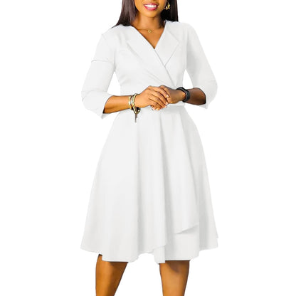3/4 Sleeve Casual Swing Flared