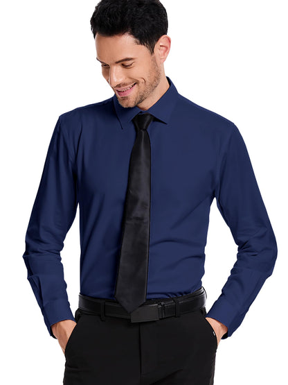 Men’s Dress Shirt Stretch Stain Shield Button Down Shirt Long Sleeve Button Up Shirt
