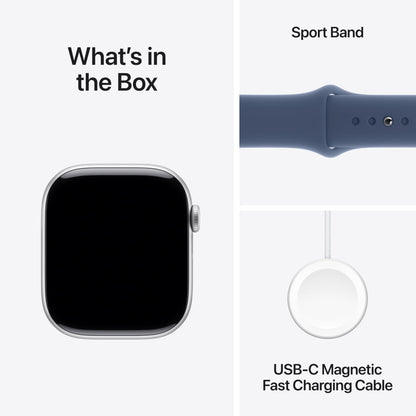 Apple Watch Series 10 [GPS 42mm case] Smartwatch with Jet Black Aluminium Case with Black Sport Band - S/M. Fitness Tracker, ECG App, Always-On Retina Display, Water Resistant