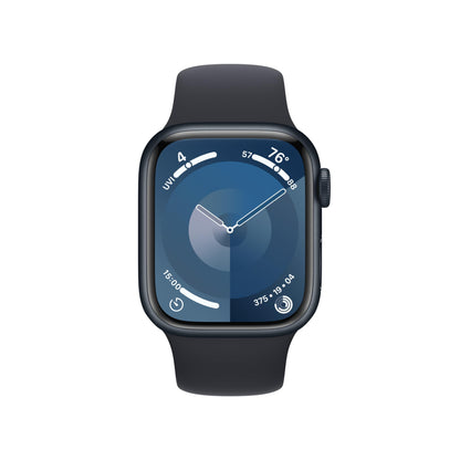 Apple Watch Series 9 [GPS 45mm] Midnight Aluminum Case with Midnight Sport Band, S/M (Renewed)