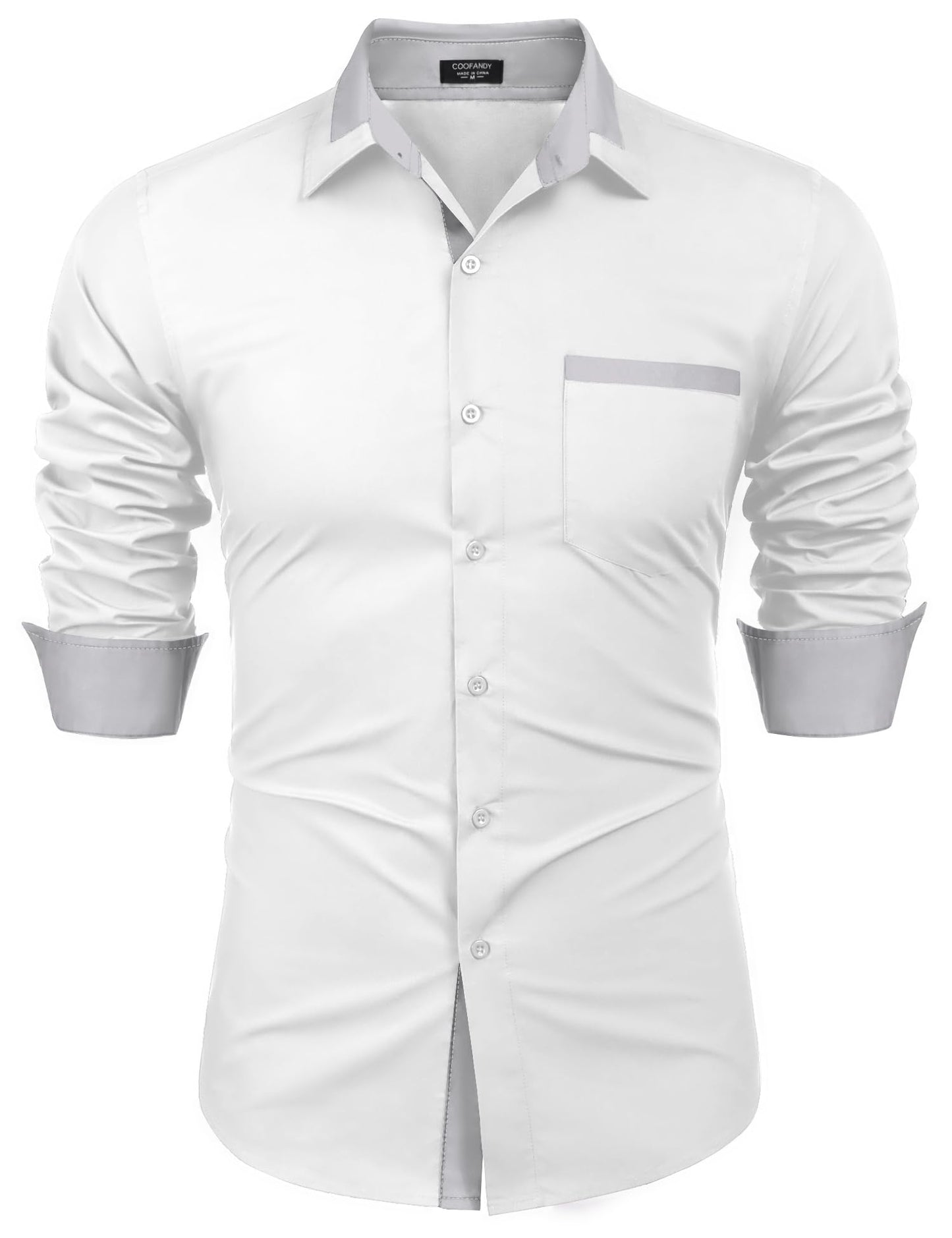 COOFANDY Men's Long Sleeve Dress Shirt Plaid Collar Casual Button Down Shirts