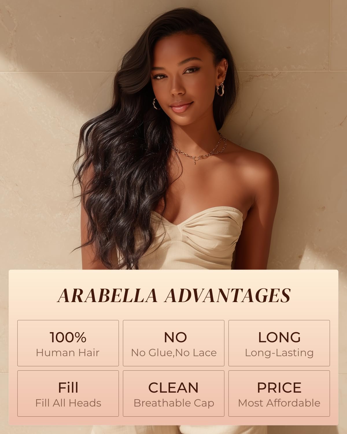 Arabella 13x6 HD Lace Body Wave Glueless Wigs Human Hiar Pre Plucked Pre Cut 210% Density Ear to Ear Full Lace Closure Wear and Go Wig Pre Everything Bleached Knots 20 inches