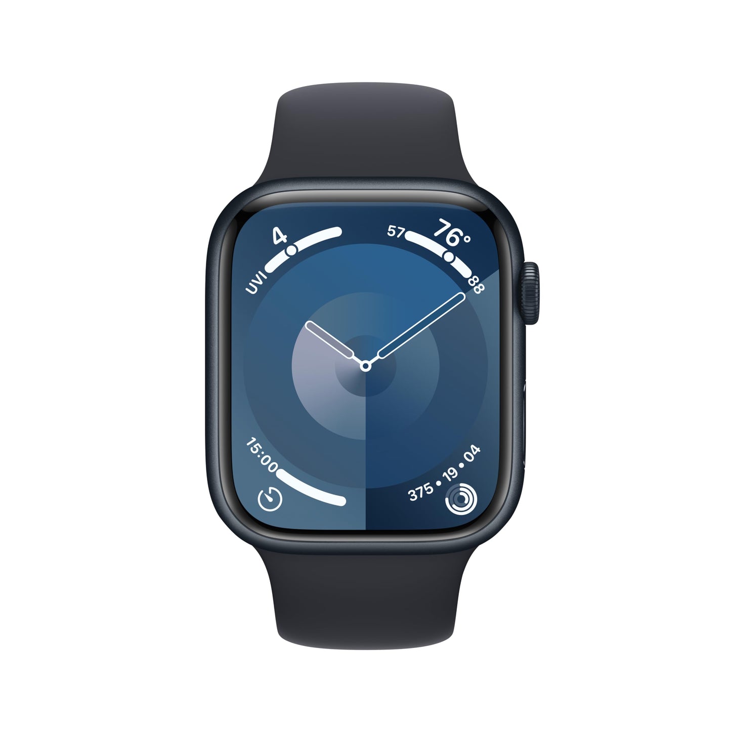 Apple Watch Series 9 [GPS 45mm] Midnight Aluminum Case with Midnight Sport Band, S/M (Renewed)
