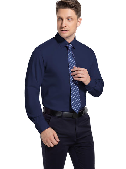 Men’s Dress Shirt Stretch Stain Shield Button Down Shirt Long Sleeve Button Up Shirt