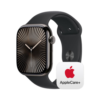 Apple Watch Series 10 [GPS 42mm case] Smartwatch with Jet Black Aluminium Case with Black Sport Band - S/M. Fitness Tracker, ECG App, Always-On Retina Display, Water Resistant