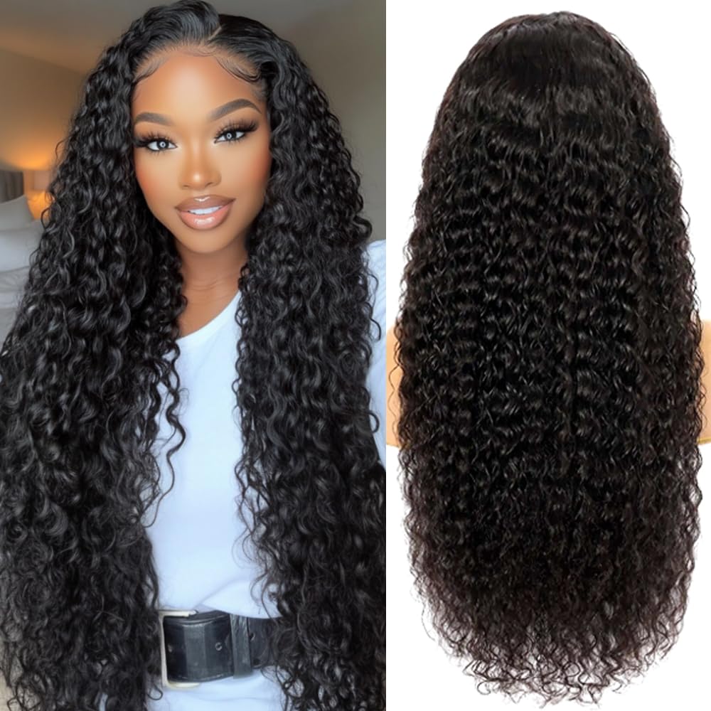 30 Inch Deep Wave Lace Front Wig – 13x6 HD Transparent, 200% Density Human Hair, Pre-Plucked Glueless Water Wave Wig