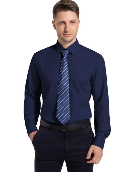 Men’s Dress Shirt Stretch Stain Shield Button Down Shirt Long Sleeve Button Up Shirt
