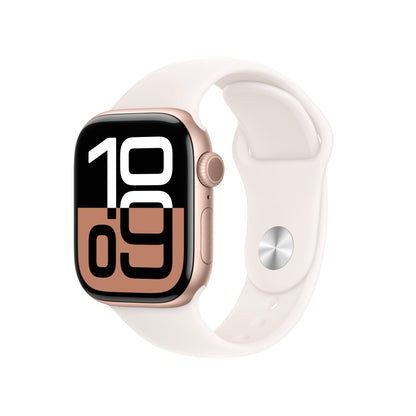 Apple Watch Series 10 [GPS 42mm case] Smartwatch with Jet Black Aluminium Case with Black Sport Band - S/M. Fitness Tracker, ECG App, Always-On Retina Display, Water Resistant