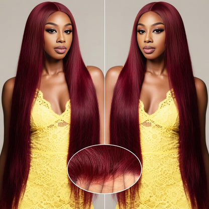 30 Inch 5x5 HD Lace Closure Wigs Human Hair 220 Density Wear and Go Glueless Wigs Human Hair Pre Plucked Pre Cut with Baby Hair Bleached Knots 12A Ready to Wear Straight Wigs for Beginners