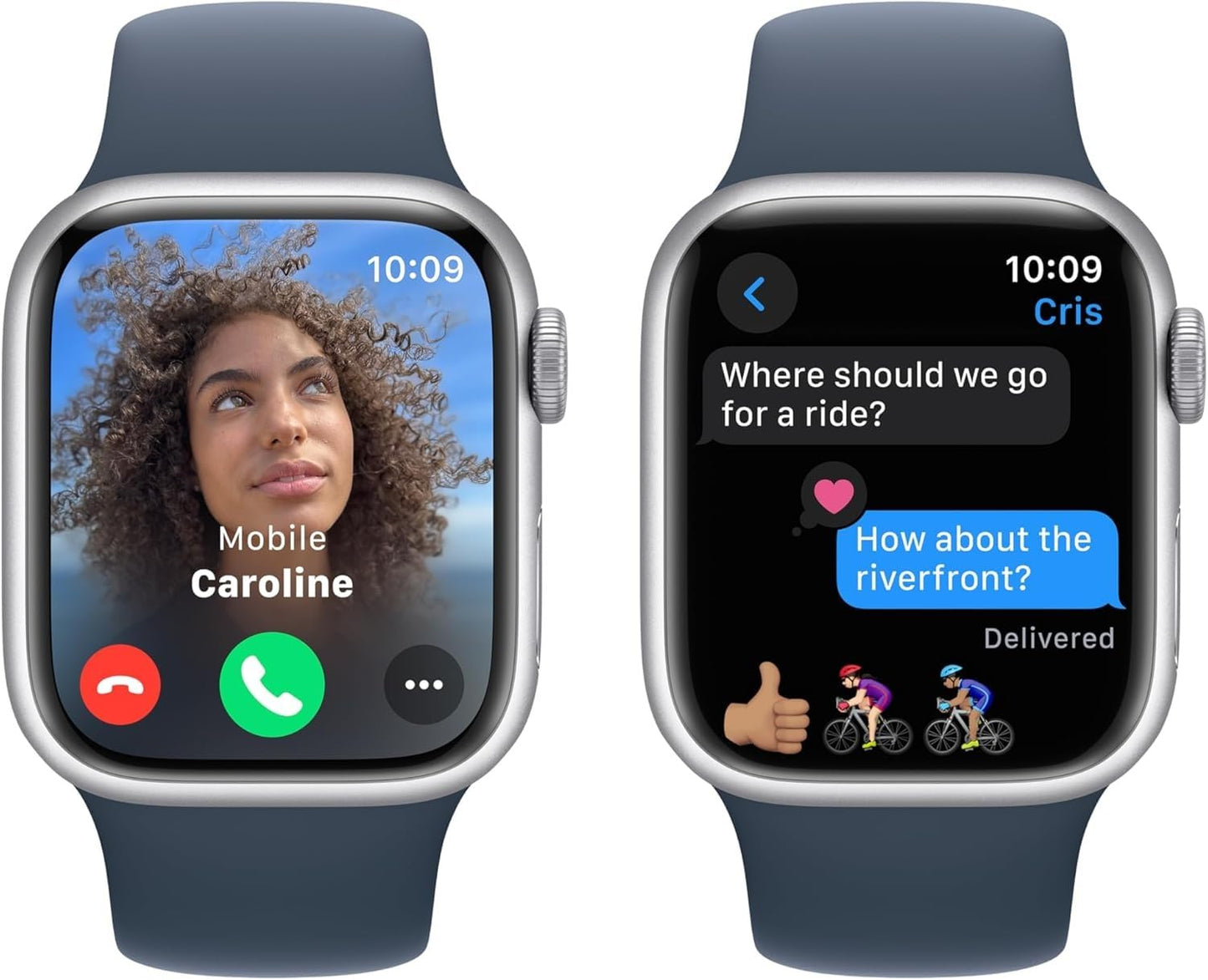 Apple Watch Series 9 [GPS 45mm] Midnight Aluminum Case with Midnight Sport Band, S/M (Renewed)
