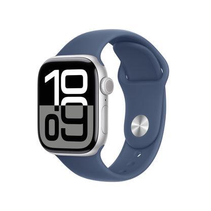 Apple Watch Series 10 [GPS 42mm case] Smartwatch with Jet Black Aluminium Case with Black Sport Band - S/M. Fitness Tracker, ECG App, Always-On Retina Display, Water Resistant