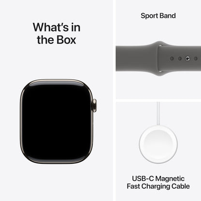 Apple Watch Series 10 [GPS 42mm case] Smartwatch with Jet Black Aluminium Case with Black Sport Band - S/M. Fitness Tracker, ECG App, Always-On Retina Display, Water Resistant