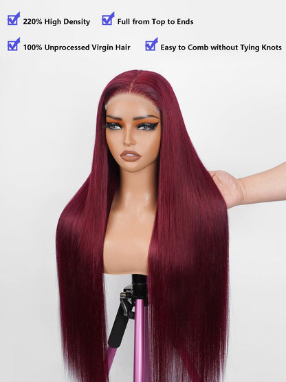 30 Inch 5x5 HD Lace Closure Wigs Human Hair 220 Density Wear and Go Glueless Wigs Human Hair Pre Plucked Pre Cut with Baby Hair Bleached Knots 12A Ready to Wear Straight Wigs for Beginners