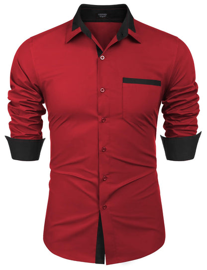 COOFANDY Men's Long Sleeve Dress Shirt Plaid Collar Casual Button Down Shirts