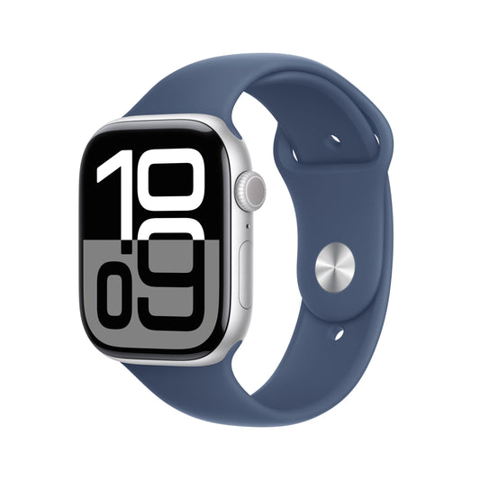 Apple Watch Series 10 [GPS 42mm case] Smartwatch with Jet Black Aluminium Case with Black Sport Band - S/M. Fitness Tracker, ECG App, Always-On Retina Display, Water Resistant