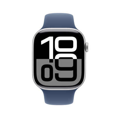 Apple Watch Series 10 [GPS 42mm case] Smartwatch with Jet Black Aluminium Case with Black Sport Band - S/M. Fitness Tracker, ECG App, Always-On Retina Display, Water Resistant