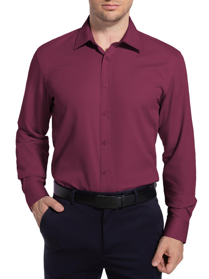 Men’s Dress Shirt Stretch Stain Shield Button Down Shirt Long Sleeve Button Up Shirt