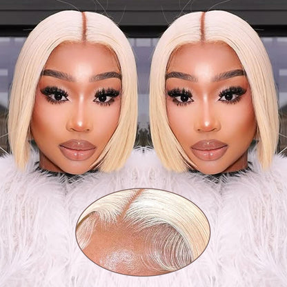 Wear and Go Glueless Bob Wig Human Hair Pre Plucked Pre Cut 180% Density 5x5 HD Transparent Lace Front Wigs Human Hair for Black Women Short Straight Bob Wigs No Glue Lace Closure Wigs 10 Inch