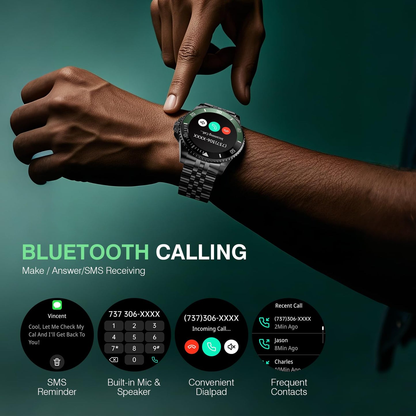 2025 DA GPT Smart Watch with Bluetooth Call,1.19-inch AMOLED Display, 24/7 Heart Rate, Blood Oxygen, Blood Pressure, Sleep Monitor, 107 Sports Fitness Tracker, Compatible Android and iOS Silver Gold
