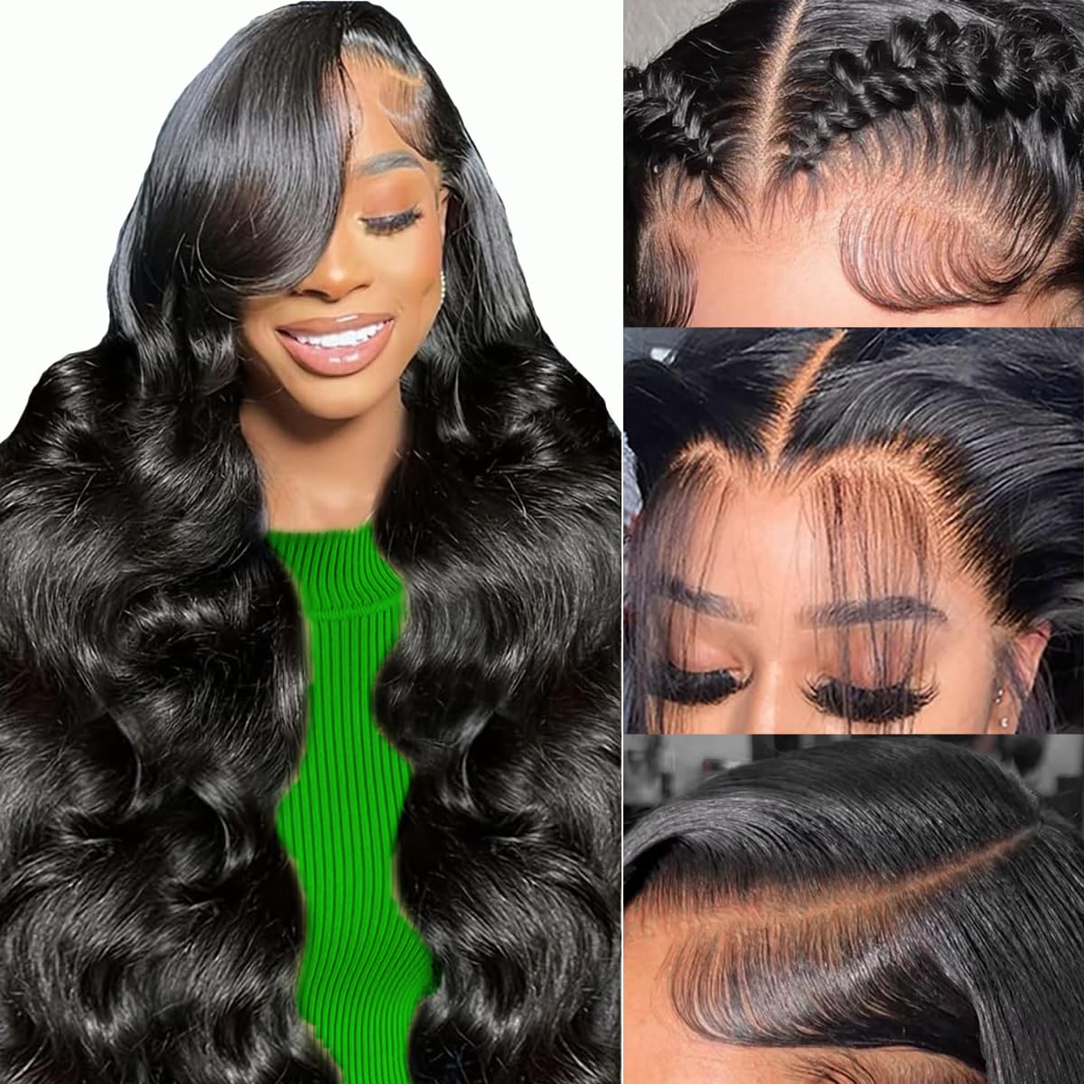 13x6 Body Wave Lace Front Wigs Human Hair Pre Plucked 180 Density HD Transparent Lace Frontal Wigs Human Hair for Women Glueless Wigs Human Hair with Baby Hair 26Inch