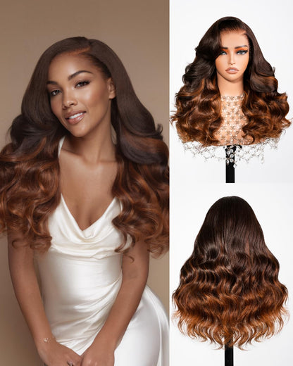 Arabella 13x6 HD Lace Body Wave Glueless Wigs Human Hiar Pre Plucked Pre Cut 210% Density Ear to Ear Full Lace Closure Wear and Go Wig Pre Everything Bleached Knots 20 inches