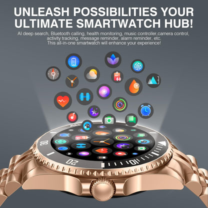 2025 DA GPT Smart Watch with Bluetooth Call,1.19-inch AMOLED Display, 24/7 Heart Rate, Blood Oxygen, Blood Pressure, Sleep Monitor, 107 Sports Fitness Tracker, Compatible Android and iOS Silver Gold