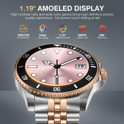 2025 DA GPT Smart Watch for Men with Bluetooth Call, Heart Rate, Blood Pressure, SpO2, Sleep Monitor, 107 Sports Modes, Waterproof Round Watch, 1.19-inch AMOLED Display, Compatible Android and iOS