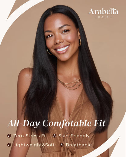 Arabella 13x6 HD Lace Body Wave Glueless Wigs Human Hiar Pre Plucked Pre Cut 210% Density Ear to Ear Full Lace Closure Wear and Go Wig Pre Everything Bleached Knots 20 inches