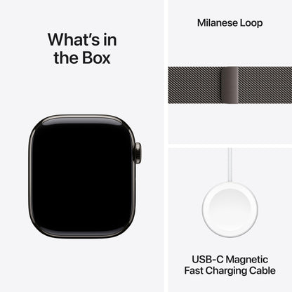 Apple Watch Series 10 [GPS 42mm case] Smartwatch with Jet Black Aluminium Case with Black Sport Band - S/M. Fitness Tracker, ECG App, Always-On Retina Display, Water Resistant