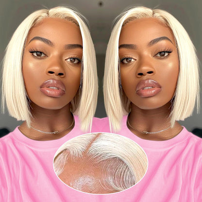 Wear and Go Glueless Bob Wig Human Hair Pre Plucked Pre Cut 180% Density 5x5 HD Transparent Lace Front Wigs Human Hair for Black Women Short Straight Bob Wigs No Glue Lace Closure Wigs 10 Inch