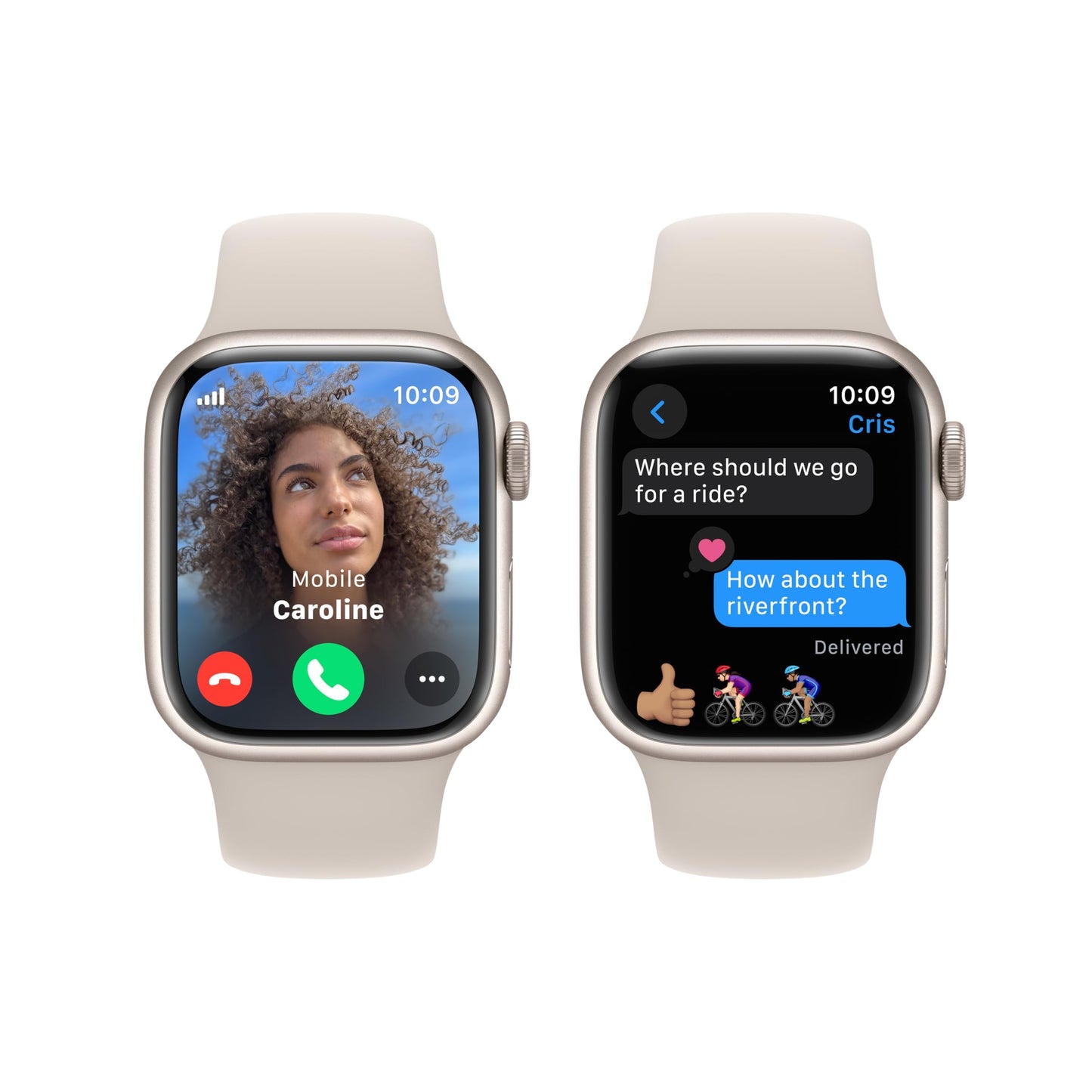 Apple Watch Series 9 [GPS 45mm] Midnight Aluminum Case with Midnight Sport Band, S/M (Renewed)