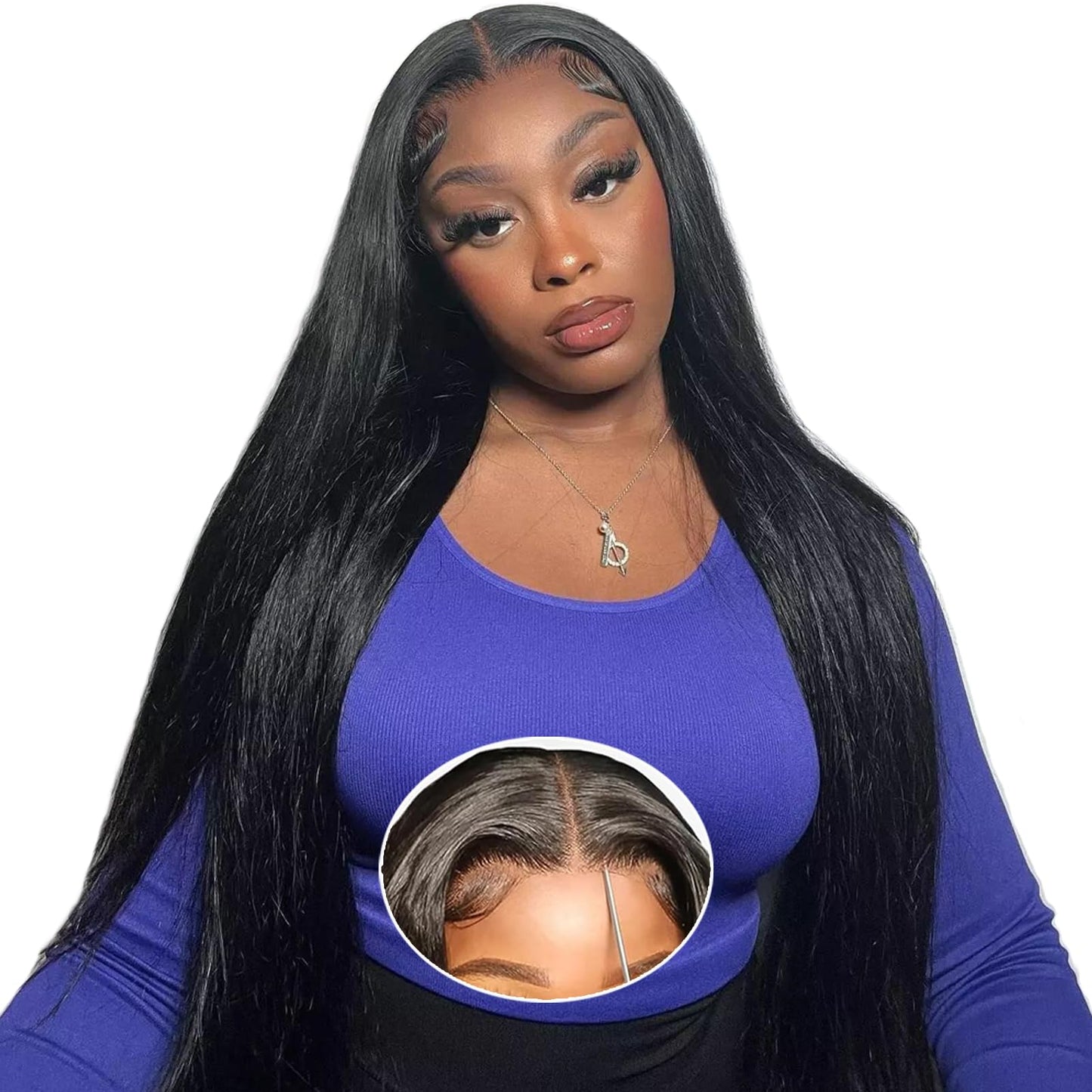30 Inch 5x5 HD Lace Closure Wigs Human Hair 220 Density Wear and Go Glueless Wigs Human Hair Pre Plucked Pre Cut with Baby Hair Bleached Knots 12A Ready to Wear Straight Wigs for Beginners