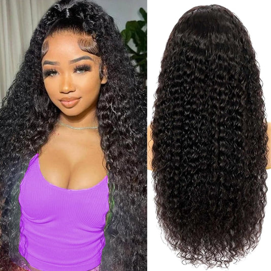 30 Inch Deep Wave Lace Front Wig – 13x6 HD Transparent, 200% Density Human Hair, Pre-Plucked Glueless Water Wave Wig