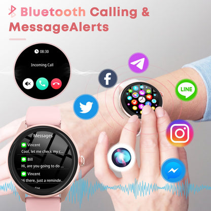 Smart Watches for Women Men, 1.39" HD IPS Touchscreen Smartwatch with 120 Sports Modes, Heart Rate/Sleep Monitor, IP67 Waterproof, Bluetooth Call & Music Control for iPhone/Android (Black)