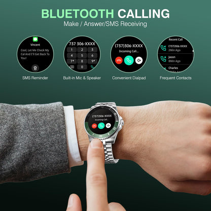 2025 DA GPT Smart Watch with Bluetooth Call,1.19-inch AMOLED Display, 24/7 Heart Rate, Blood Oxygen, Blood Pressure, Sleep Monitor, 107 Sports Fitness Tracker, Compatible Android and iOS Silver Gold