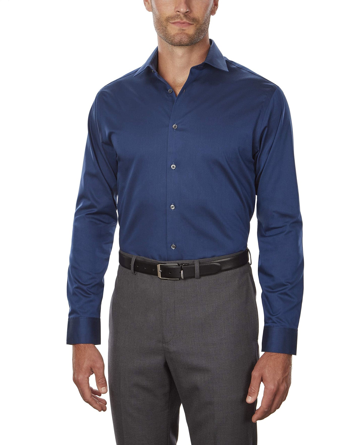 Calvin Klein Men's Dress Shirt Regular Fit Non Iron Herringbone