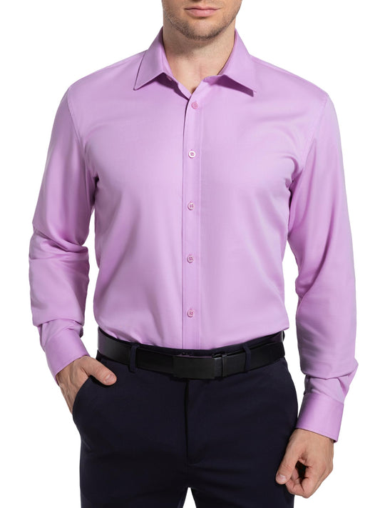 Men’s Dress Shirt Stretch Stain Shield Button Down Shirt Long Sleeve Button Up Shirt