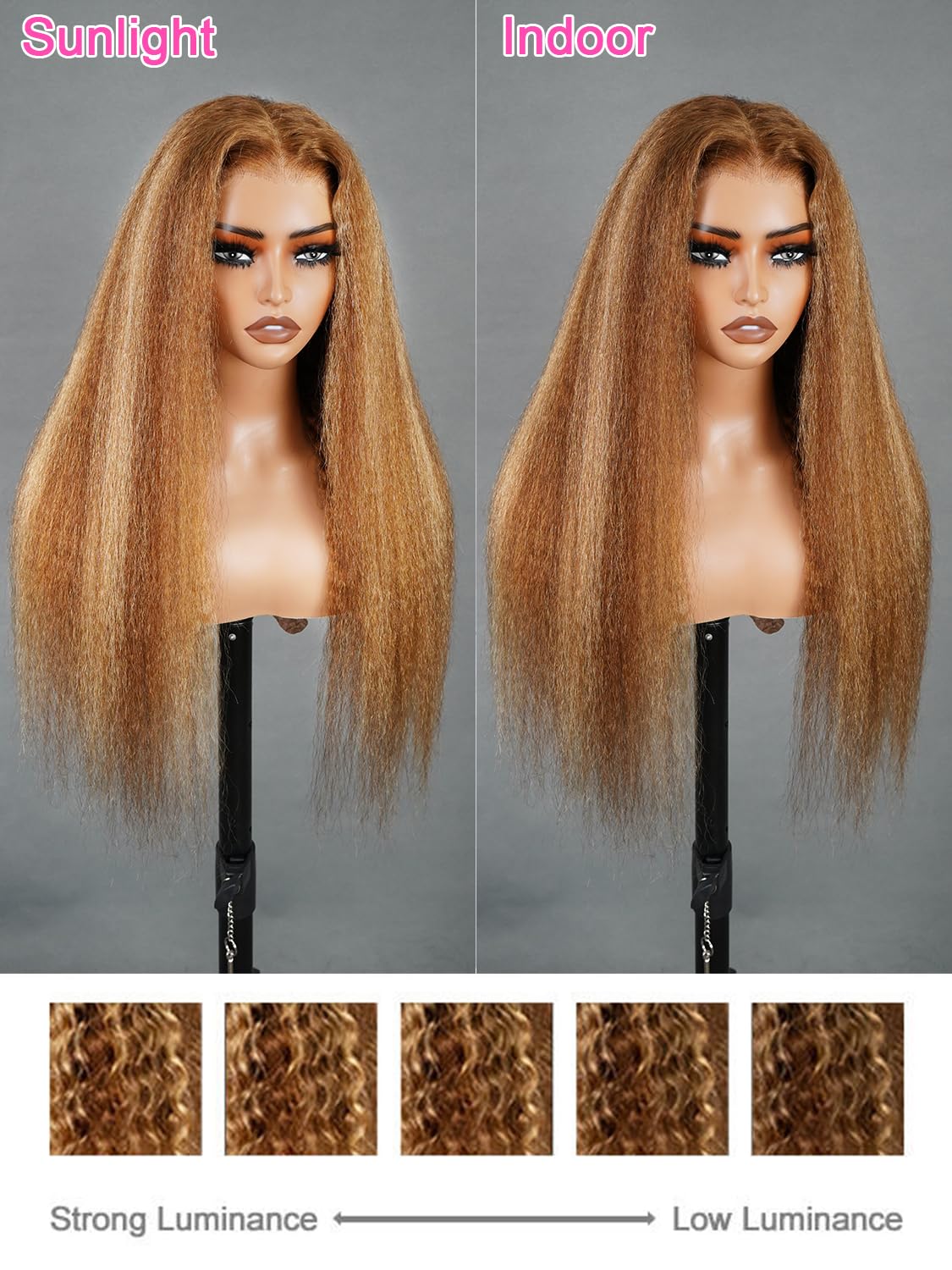 BGM GIRL 9x6 M Cap Glueless Kinky Straight Wig Human Hair Pre Bleached Knots Pre Cut HD Lace 180% Density Natural Black Wear Go Wig for Women Pre Plucked Invisible Lace 18 Inch