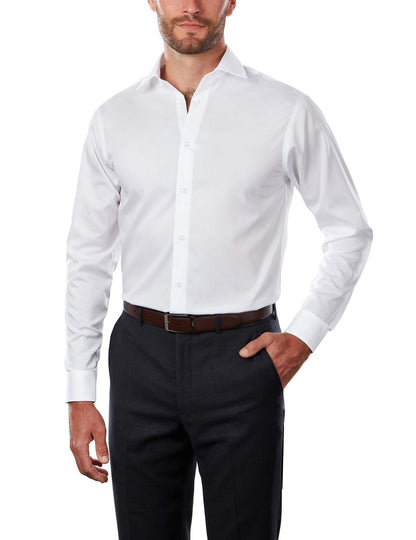 Calvin Klein Men's Dress Shirt Regular Fit Non Iron Herringbone