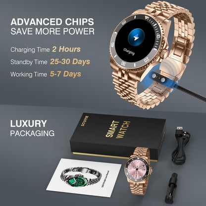 2025 DA GPT Smart Watch with Bluetooth Call,1.19-inch AMOLED Display, 24/7 Heart Rate, Blood Oxygen, Blood Pressure, Sleep Monitor, 107 Sports Fitness Tracker, Compatible Android and iOS Silver Gold