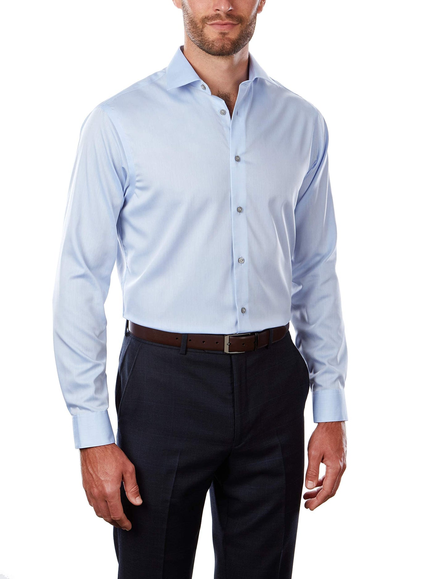 Calvin Klein Men's Dress Shirt Regular Fit Non Iron Herringbone