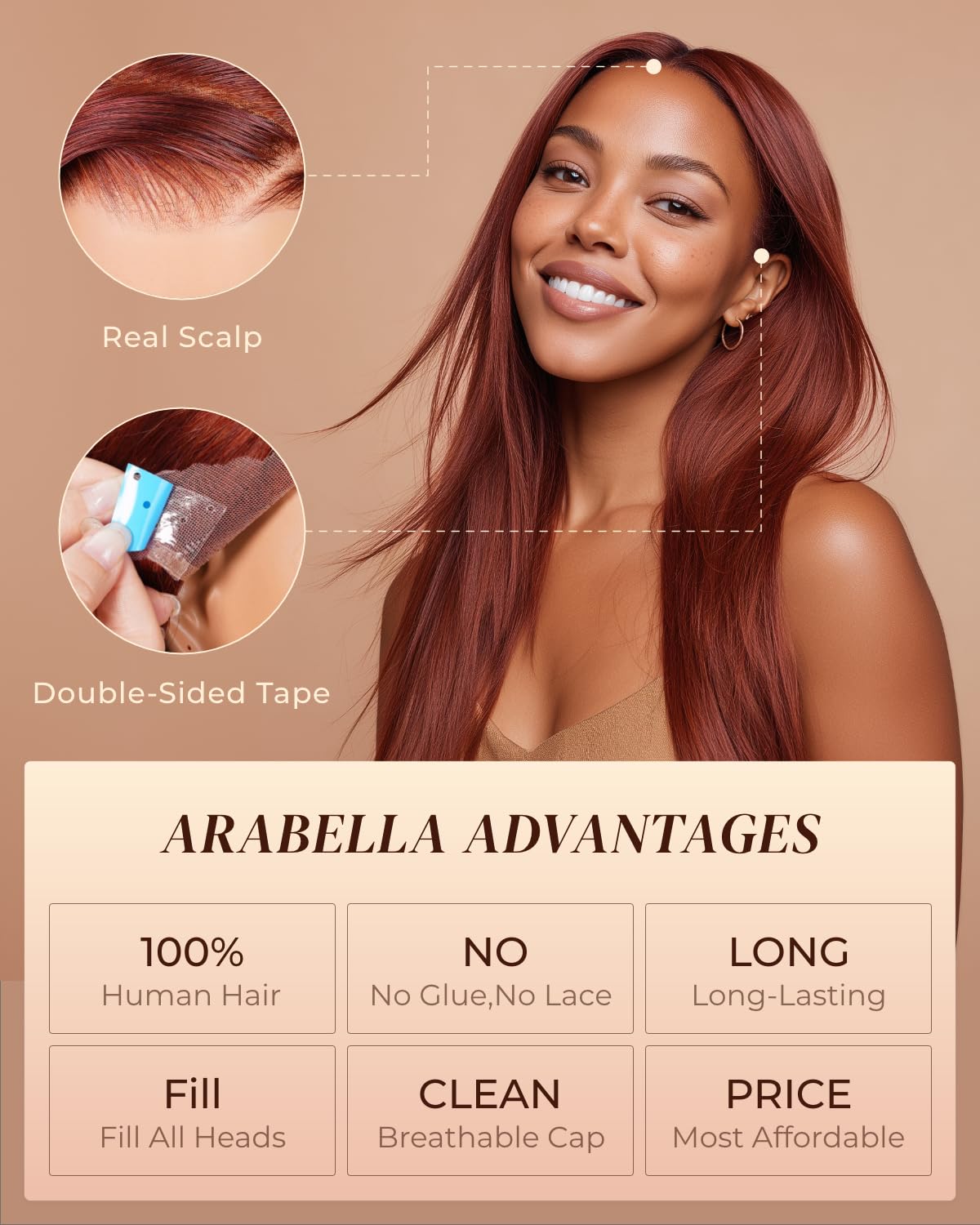 Arabella 13x6 HD Lace Body Wave Glueless Wigs Human Hiar Pre Plucked Pre Cut 210% Density Ear to Ear Full Lace Closure Wear and Go Wig Pre Everything Bleached Knots 20 inches